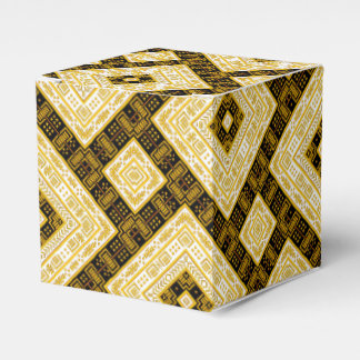 Svart, vit och guld ornamental geometrisk mönster presentaskar