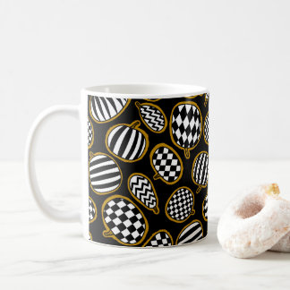 Svart Vit och Guld Pumpamuster Kaffemugg