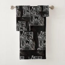 SVART VIT- OCH GULDNATIVITY