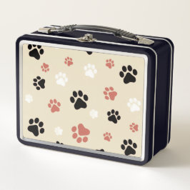 svart, vit och orange hund utskrift av metall lunc