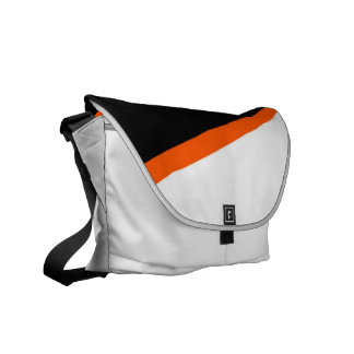 Svart vit- och orangemessenger bag kurir väska