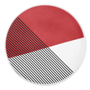 Svart, vit och röd, enkel geometrisk grafik knopp