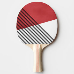 Svart, vit och röd, enkel geometrisk grafik pingisracket