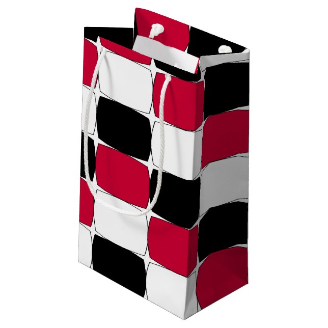 Svart, vit och röd fiskpåse Öga (Baksidan Vinklad)