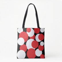 Svart, vit och röd Polka dots