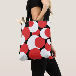 Svart, vit och röd Polka dots Tygkasse