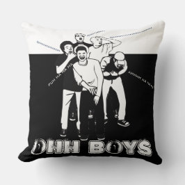 Svart vit OHH BOYS Crack Up Laughing Kudde