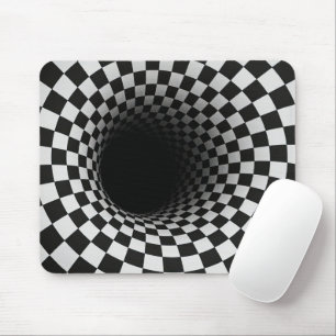 Svart-vit optisk illusion-hål musmatta