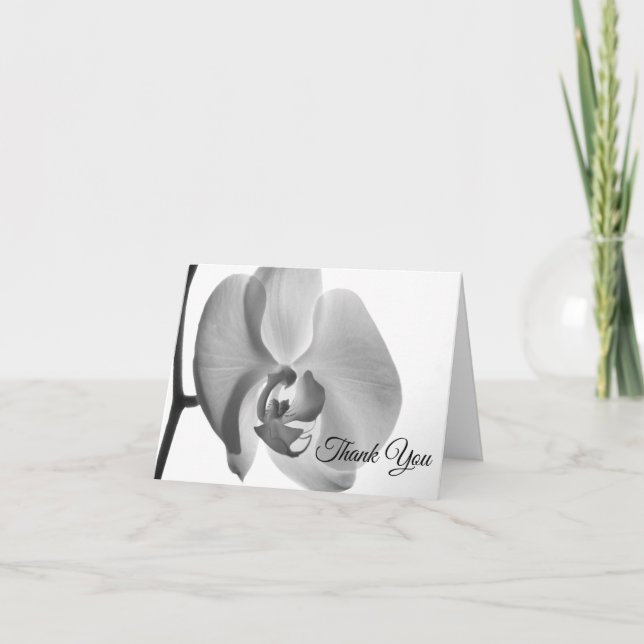 Svart vit Orchid Funeral Sympathy Tack (Framsida)
