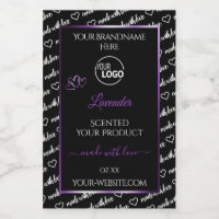 Svart Vit Ordmoln Lila Produktetiketter Logotyp