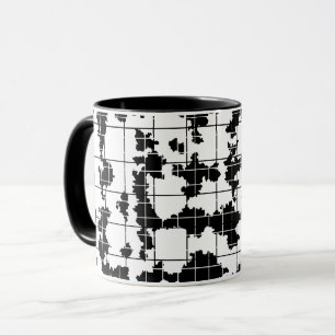 Svart Vit Organisk Abstrakt Konst Design Mugg