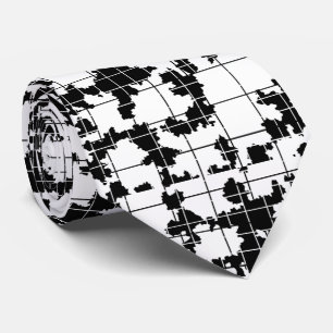 Svart Vit Organisk Abstrakt Konst Design Slips