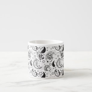 Svart & Vit Paisley-mönster – Elegant Textilkonst Espressomugg