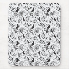 Svart & Vit Paisley-mönster – Elegant Textilkonst Musmatta