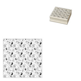 Svart & Vit Paisley-mönster – Elegant Textilkonst Stämpel
