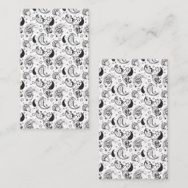 Svart & Vit Paisley-mönster – Elegant Textilkonst Tidsbeställning Kort