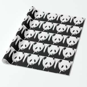 Svart & Vit Panda Julklappspapper Presentpapper
