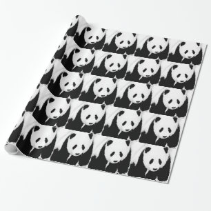 Svart & Vit Panda Julklappspapper Presentpapper