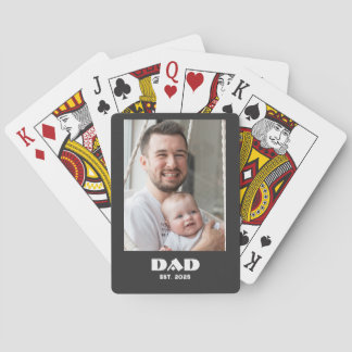 Svart Vit Pappa Etablerad Fet Foto Casinokort
