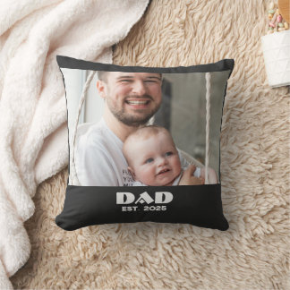 Svart Vit Pappa Grundad Djärv Foto Kudde