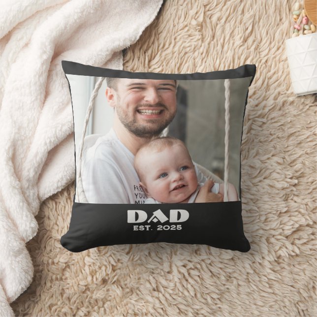 Svart Vit Pappa Grundad Djärv Foto Kudde (Filt)