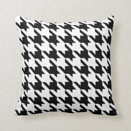 Svart Vit Pied De Poule Houndstooth Kudde