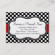 Svart/vit polka - punkt Rött band