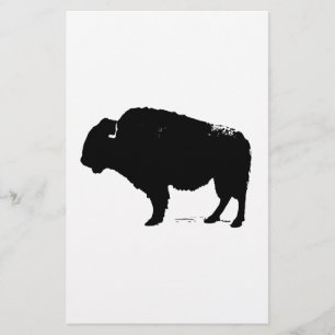 Svart & Vit Pop Art Amerikansk Bison Brevpapper