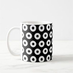 Svart/vit prickig mönster kaffemugg
