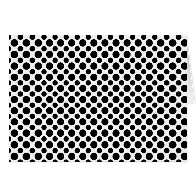 Svart Vit Prickig Tom Kort (Framsidan Horizontal)