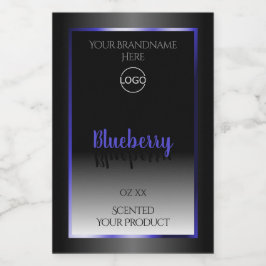 Svart vit produktetikett Shimmery Blue Ram Logotyp Mat Etikett