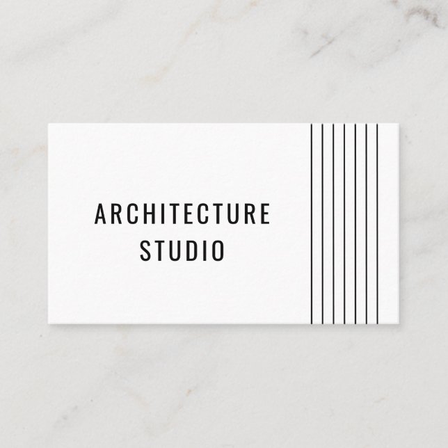 Svart, vit professionell-arkitekt-designer modern visitkort (Framsida)
