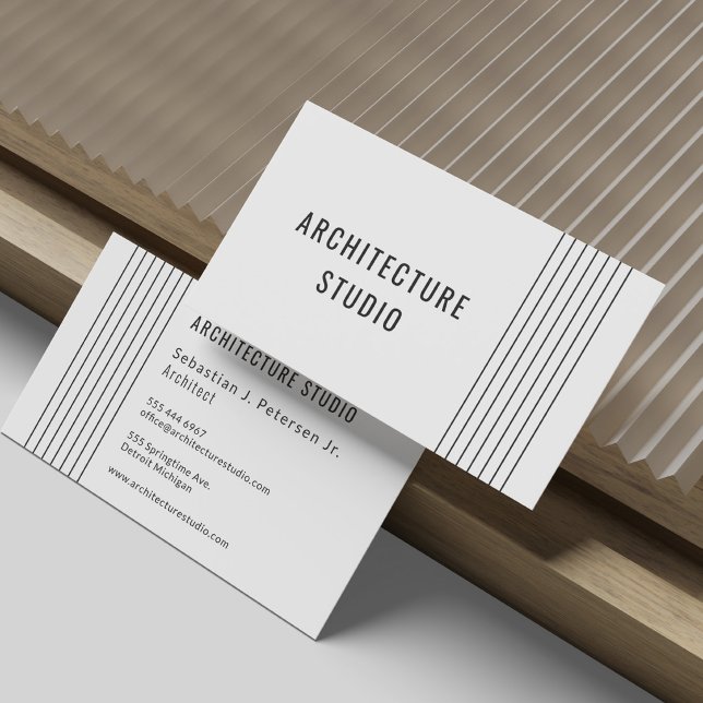 Svart vit professionell arkitekt designer modern visitkort (Skapare uppladdad)