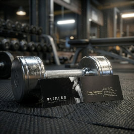 Svart Vit Professionell Fitness Personlig Tränare Visitkort