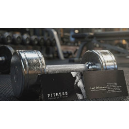 Svart Vit Professionell Fitness Personlig Tränare Visitkort