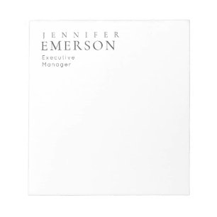 Svart vit professionell minimalistisk modern enkel anteckningsblock