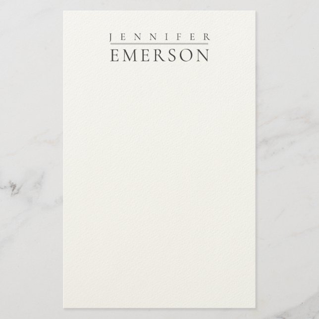 Svart vit professionell minimalistisk modern enkel brevpapper (Framsida)