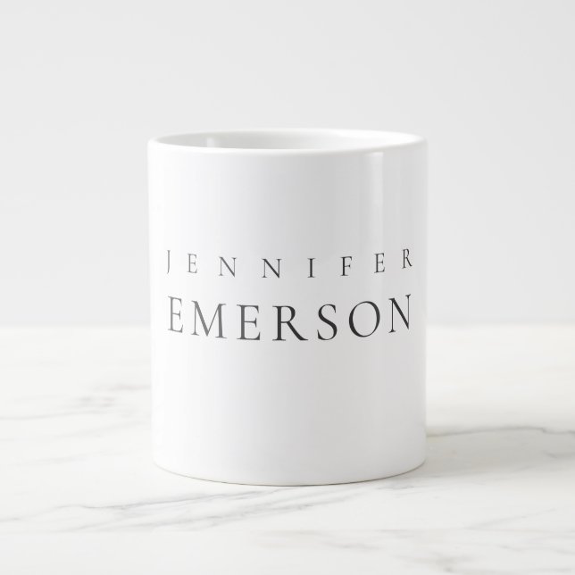Svart vit professionell minimalistisk modern enkel jumbo mugg (Framsidan)