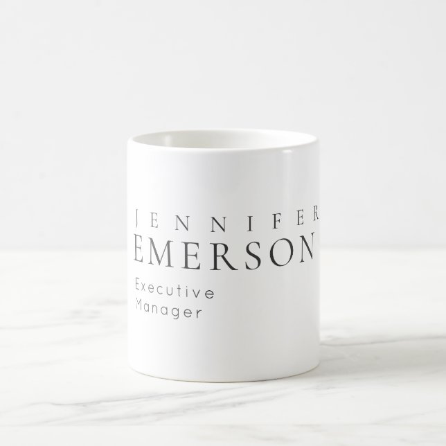 Svart vit professionell minimalistisk modern enkel kaffemugg (Center)