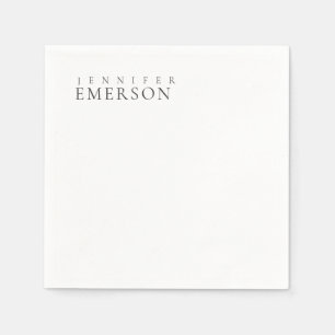 Svart vit professionell minimalistisk modern enkel pappersservett