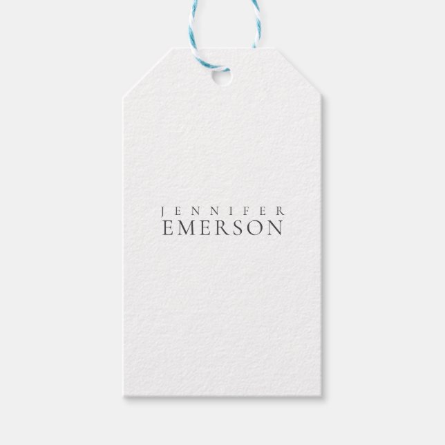 Svart vit professionell minimalistisk modern enkel presentetikett (Framsidan)