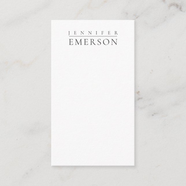 Svart vit professionell minimalistisk modern enkel tilläggskort (Framsida)