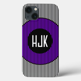 SVART & VIT PURPUR RAND & monogram telefonfodral