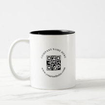 Svart-vit QR-kod Affärslogotyp Reklammugg