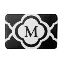 Svart & Vit Quatrefoil Anpassningsbar Monogram