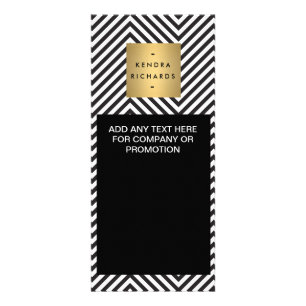 Svart Vit Rand Guld Minimalistisk Modern Reklamkort