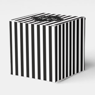 Svart Vit Rand Svart Fyrklöver 3 Monogram Presentaskar