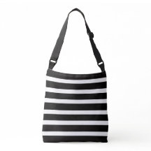 SVART & VIT RANDIG CROSS BODY VÄSKA
