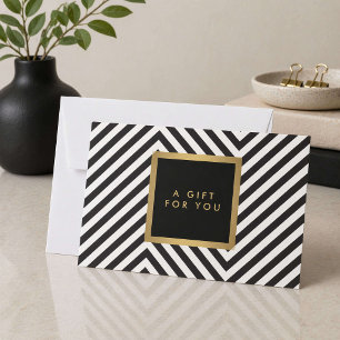 Svart Vit Randig Guld Minimalistisk Djärv Presentk