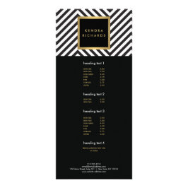 Svart Vit Randig Guld Minimalistisk Modern Djärv Reklamkort